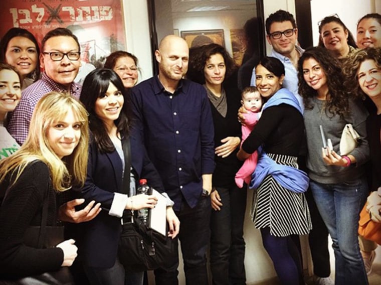 Image: A group of Latinos in the film and entertainment industry meet with acclaimed Israeli producer Hagai Levy