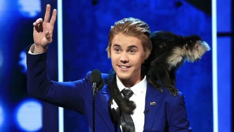 Honoree Justin Bieber speaks at The Comedy Central Roast of Justin Bieber.