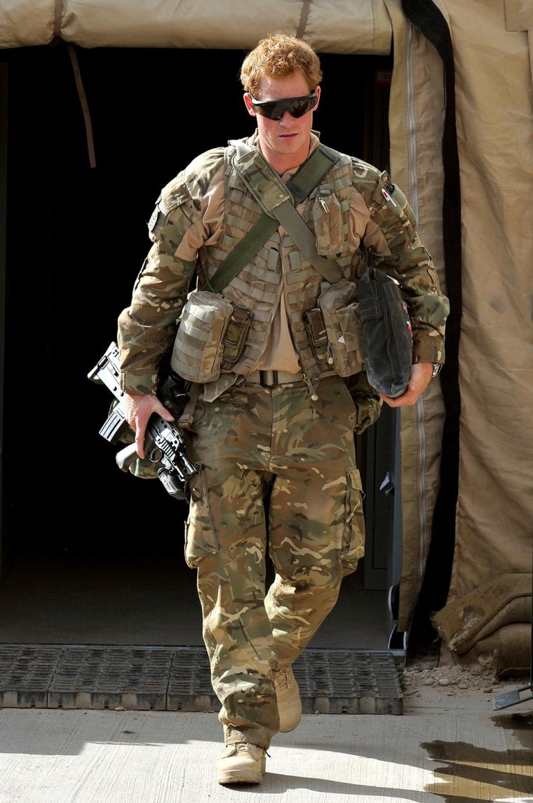 Prince Harry wearing his combat fatigues