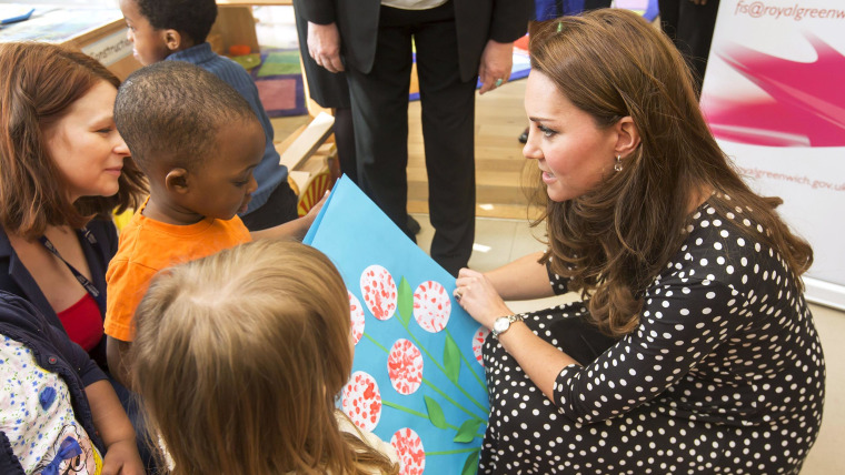 Catherine, Duchess of Cambridge visits the Brookhill Children's Centre in Woolwich
