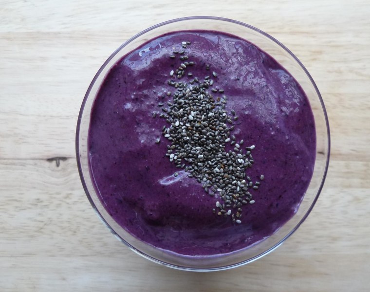 Blueberry, banana and chia smoothie