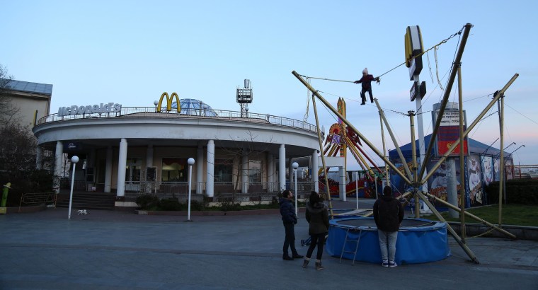 Image: Since the Russian annexation of Crimea in March 2014, McDonald'srestaurants and other international companies have shut down their outlets.