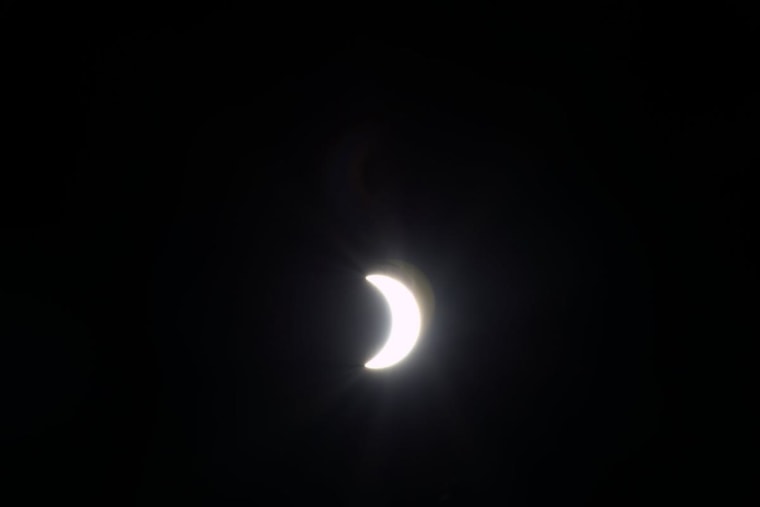 Image: Photo of solar eclipse taken by ESA astronaut Samantha Cristoforetti on the International Space Station