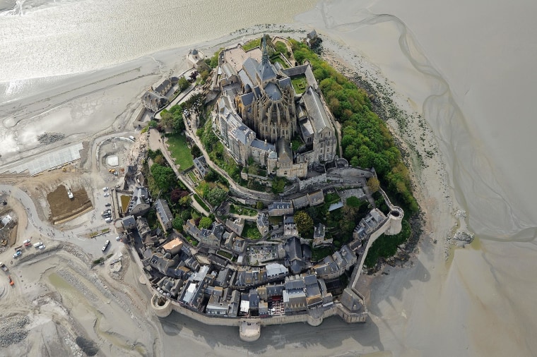 Image: An aerial view of Mont-Saint-Michel on May 5, 2014