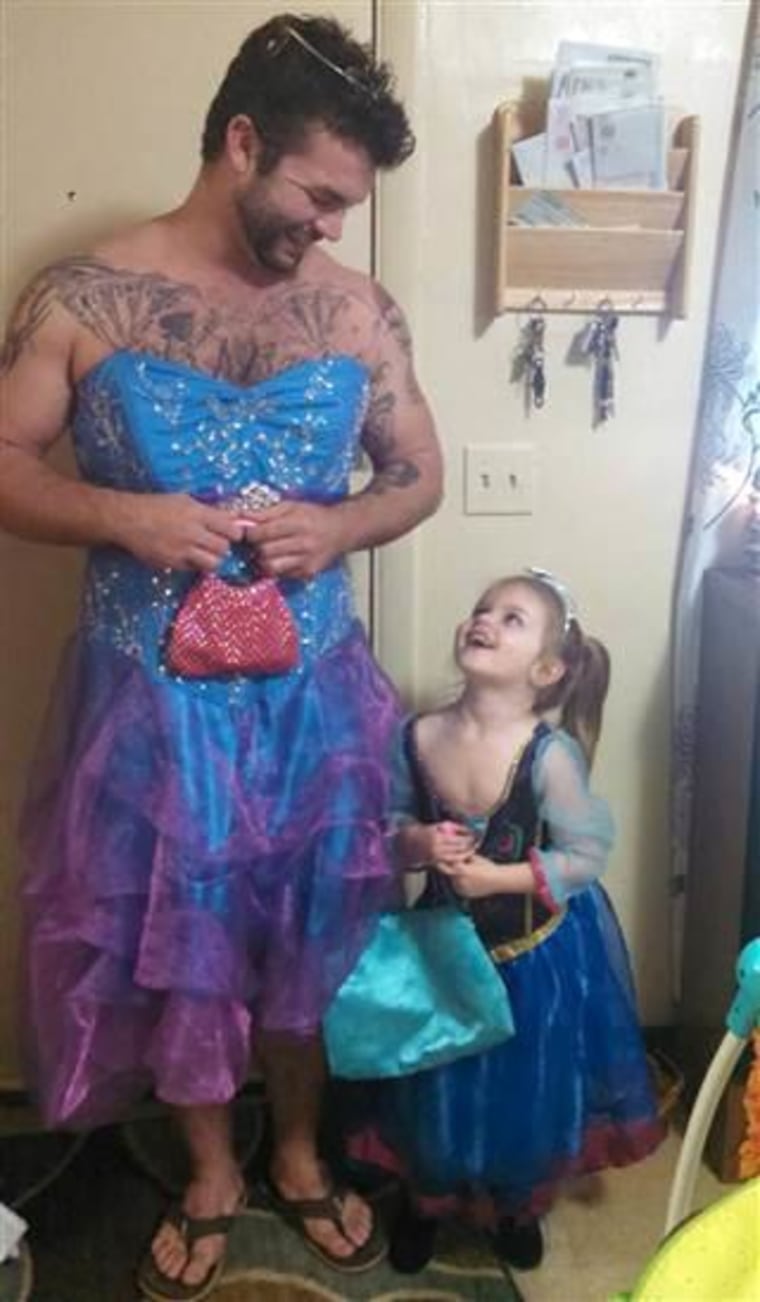 Jesse Nagy dressed up as a princess when he took his niece to see "Cinderella."