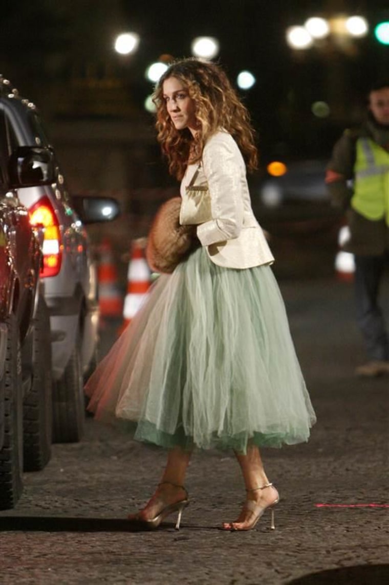 Sarah Jessica Parker on the set of the final season of \"Sex and the City.\"