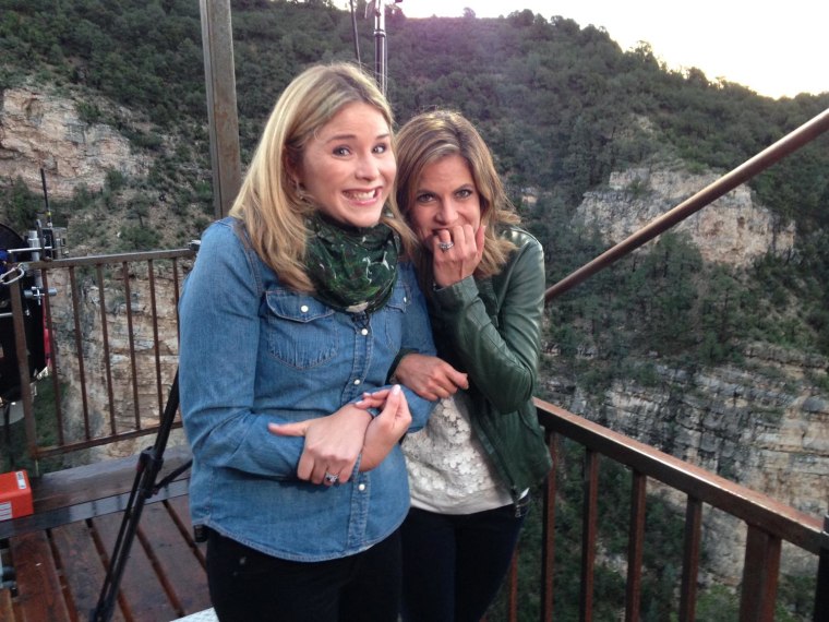 Jenna and Natalie woke up in the wee hours to ride the Terror-dactyl in Colorado.
