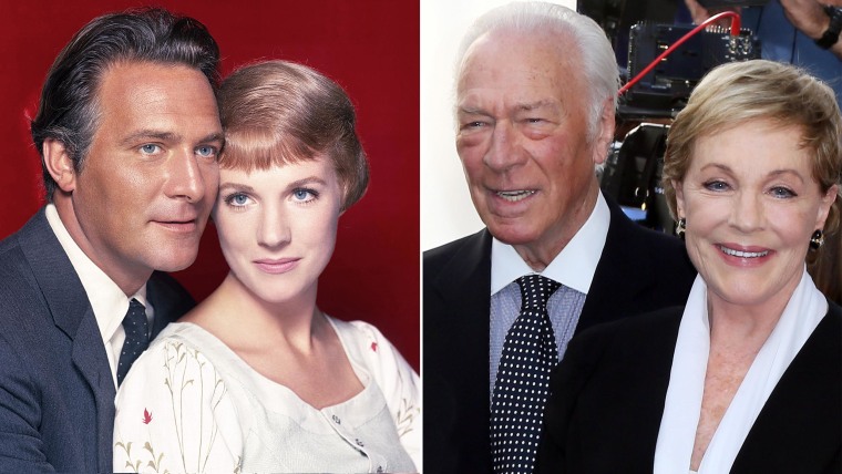 Christopher Plummer and Julie Andrews in "The Sound of Music" and in 2015.