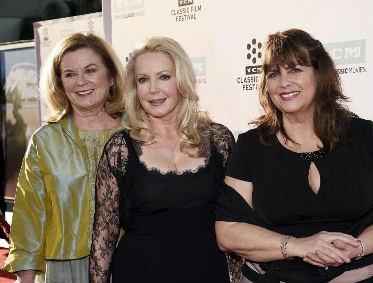 Image: Cast members actresses Heather Menzies-Urich, Kym Karath and Debbie Turner pose during 50th anniversary screening of musical drama film "The Sound of Music" in Los Angeles