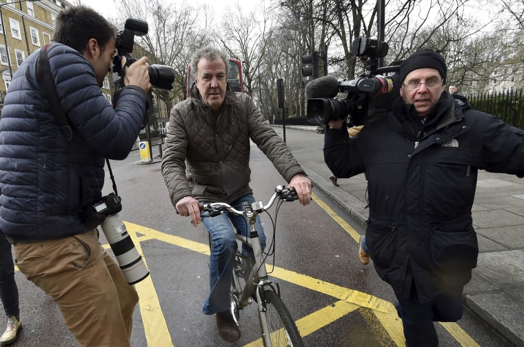 Image: British television presenter Clarkson leaves his home in west London