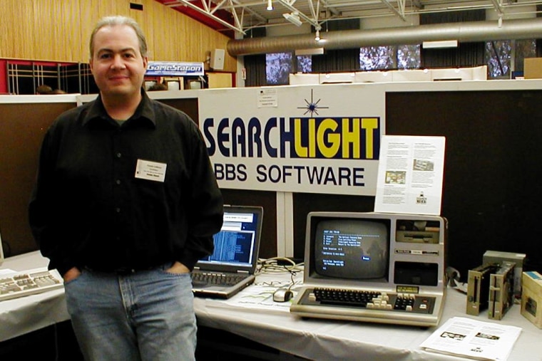 Frank LaRosa with his TRS-80 Model 3 at Vintage Computer Festival East 7.0 in 2011.