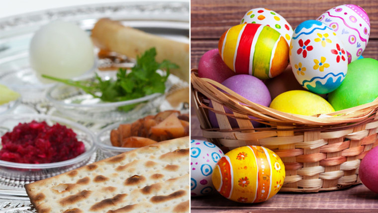 Easter eggs and Passover matzoh
