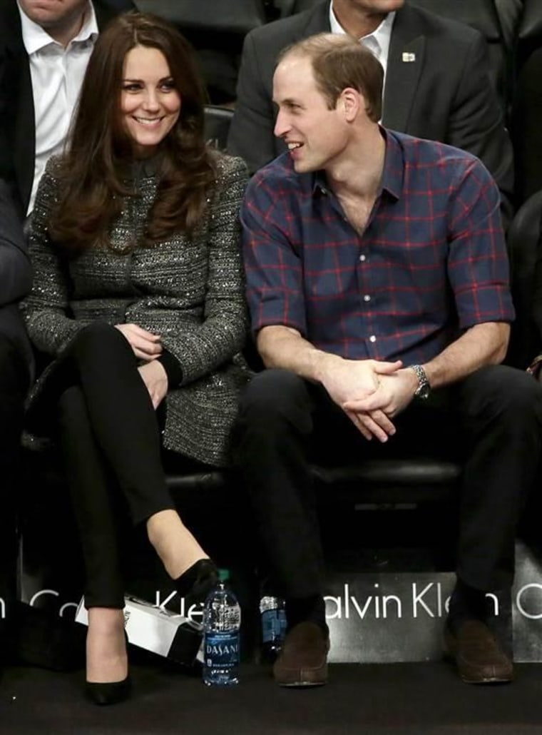 The Duke and Duchess of Cambridge, during a Brooklyn Nets NBA game while visiting New York last December.