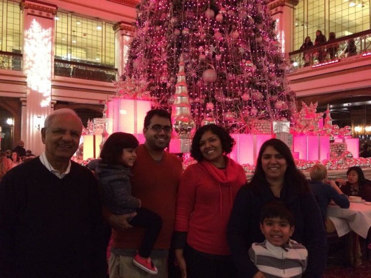 Molla Anam with his family today.