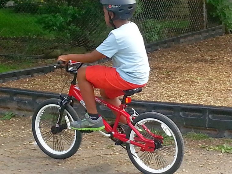 Xavier on his bike.