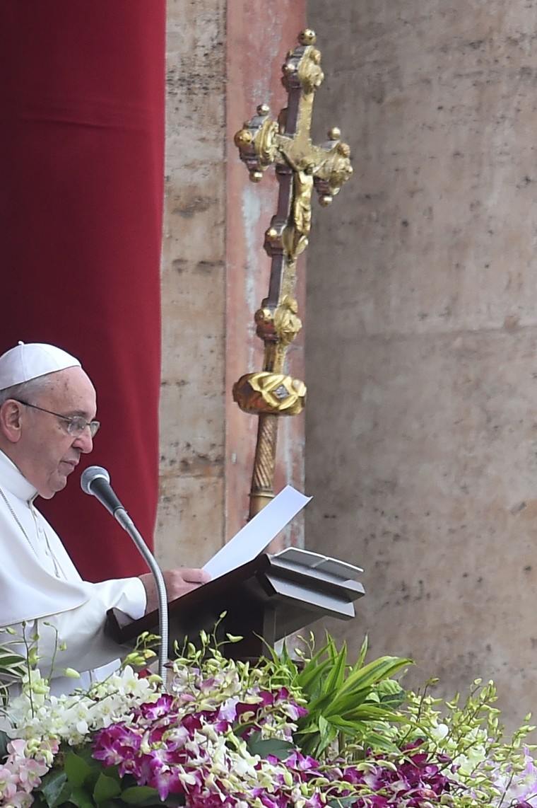 Image: Pope Francis delivers his Easter message