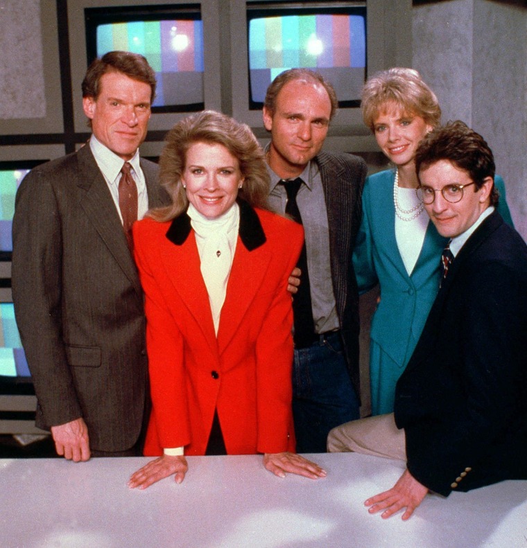 Candice Bergen with cast members from"Murphy Brown" in 1988