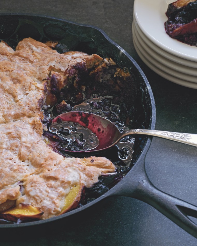 Peach Blueberry Skillet Cobbler