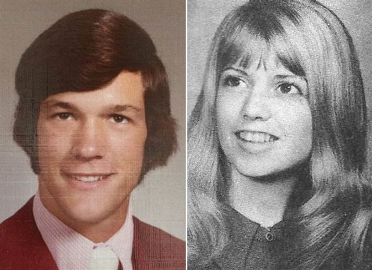 Marilyn Mercham (right) pictured in 1977, when she taught Kevin Perz (left) at Parkway Central High School.