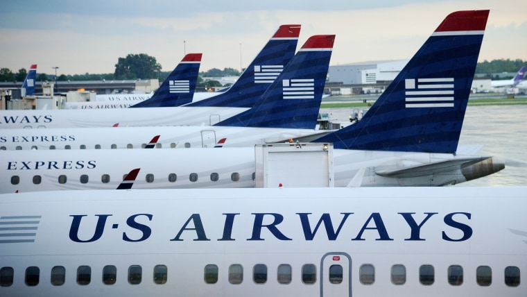 Photo: US Airways aircraft lined up on the tarmac.