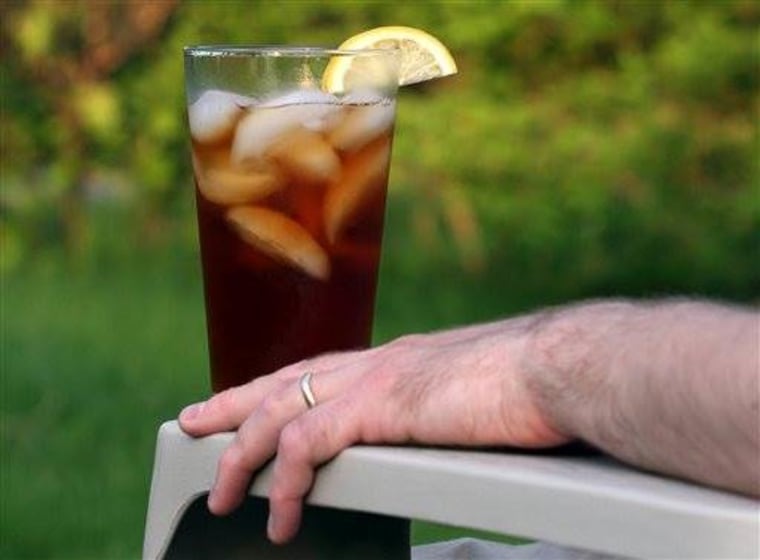 A glass of iced black tea is OK. A gallon a day may not be.