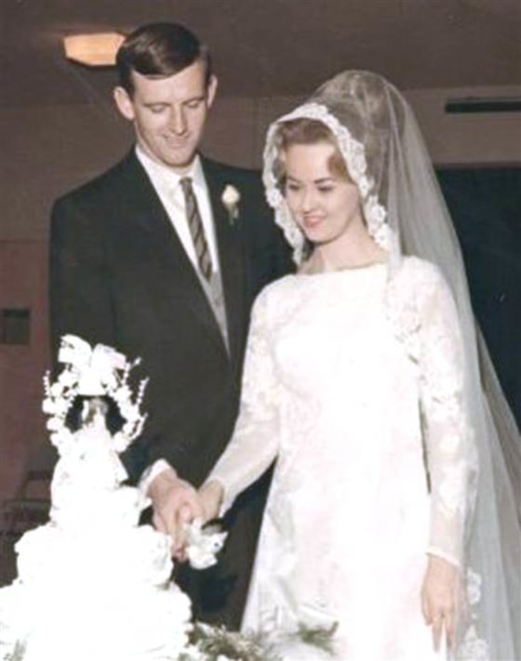Phillips and "the man of my dreams" on their December 16, 1967, wedding day.