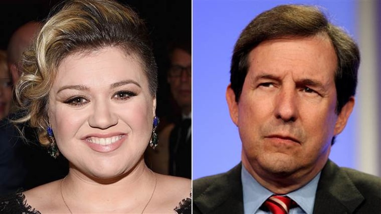 Fox News Sunday's Chris Wallace (right) has apologized to Kelly Clarkson (left) after body-shaming her.