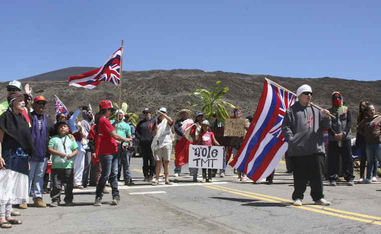 Image: Protesters at Mauna Kea