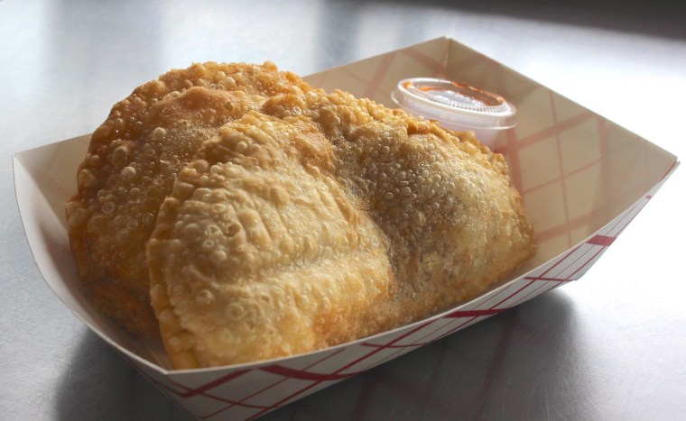 Empanadas created by New Jersey-based “Empanada Guy” Carlos Serrano, who manages 5 food trucks and a restaurant dedicated to his favorite food – empanadas.  Serrano has participated in Food Network’s “Beat Bobby Flay” and he won 2013 Lifetime’s “Supermarket Superstar.”