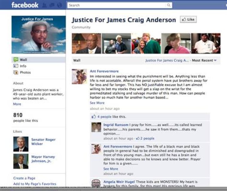 IMAGE: Facebook page honoring James Craig Anderson