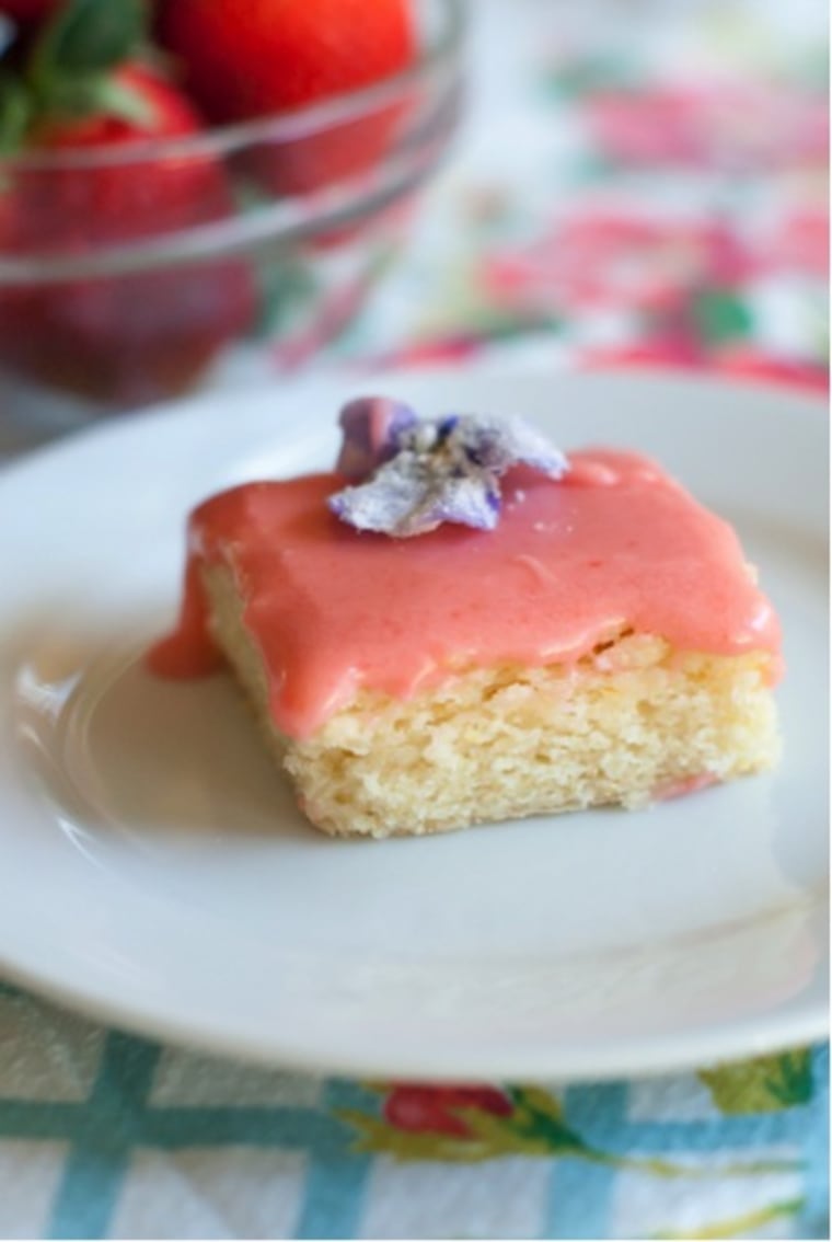 Sugar Cookie Bars with Strawberry Glaze