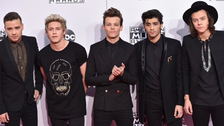 One Direction in Nov. 23, 2014. (From L to R: Liam Payne, Niall Horan, Louis Tomlinson, Zayn Malik and Harry Styles)