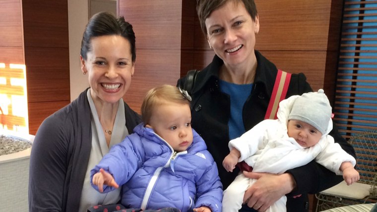 Jenna Wolfe, Stephanie Gosk, and daughters Harper and Quinn