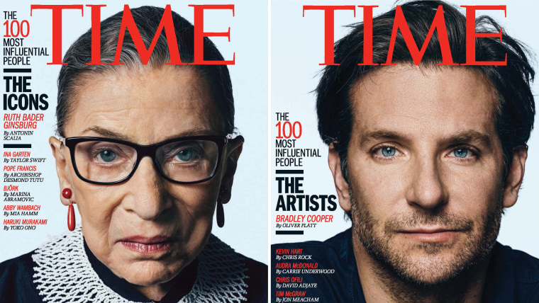 TIME Magazine's 100 Most Influential People: Ruth Bader Ginsburg; Bradley Cooper