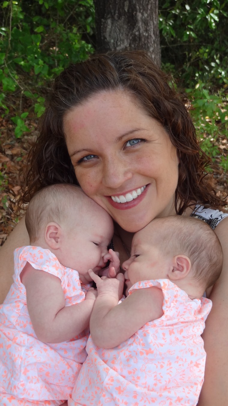 Sharon Rademacher and her twins.