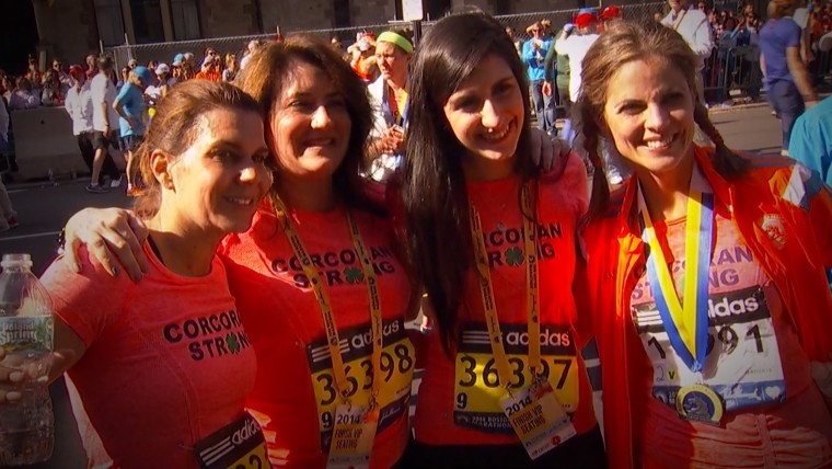 Celeste and Sydney Corcoran (center), Boston marathon bombing survivors