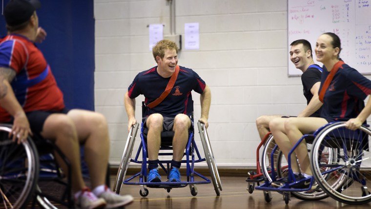 Captain Wales participates in a game of wheelchair AFL at the Soldier Recovery Centre, 1st Brigade, Darwin.