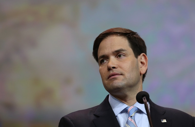 File photo of U.S. Sen. Marco Rubio (R-FL) speaking at the NRA-ILA Leadership Forum at the 2015 NRA Annual Meeting & Exhibits on April 10, 2015 in Nashville, Tennessee. 