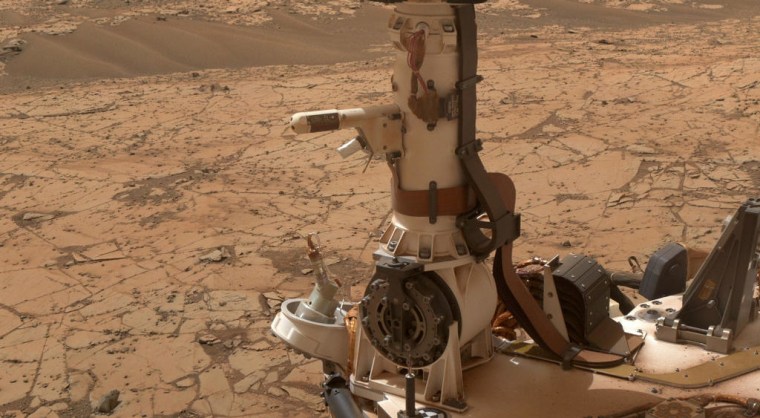 Curiosity's Rover Environmental Monitoring Station, pictured in a self-portrait shot by the rover.