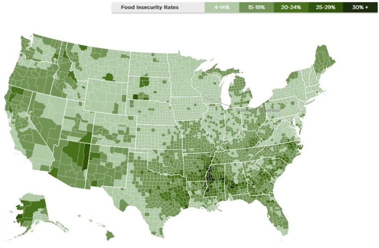 Food insecurity map