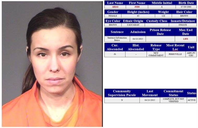 IMAGE: Jodi Arias prison intake record