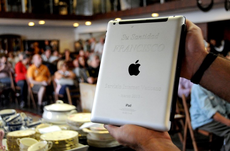 Image: An Apple iPad which belonged to Pope Francis