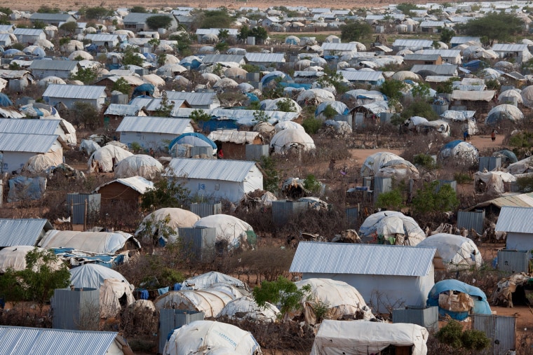 Image: An aerial view shows an extension of the Ifo camp, one of the several refugee settlements in Dadaab