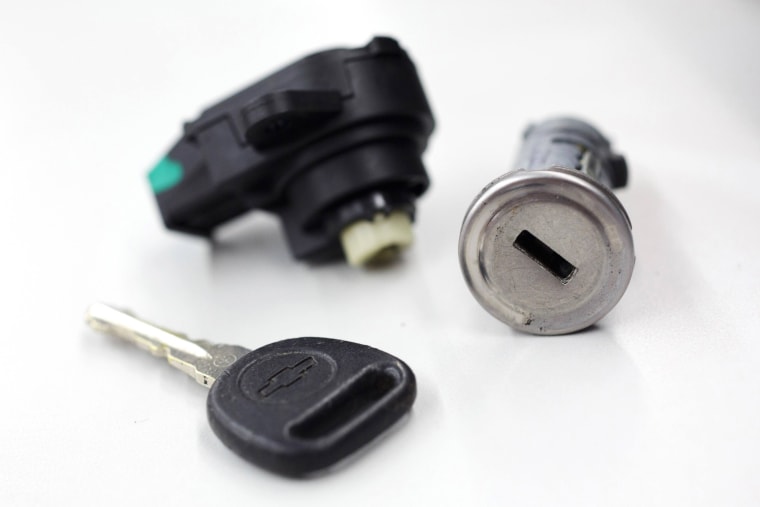Image: A recalled Chevy Cobalt ignition switch is seen at Raymond Chevrolet in Antioch in this file photo