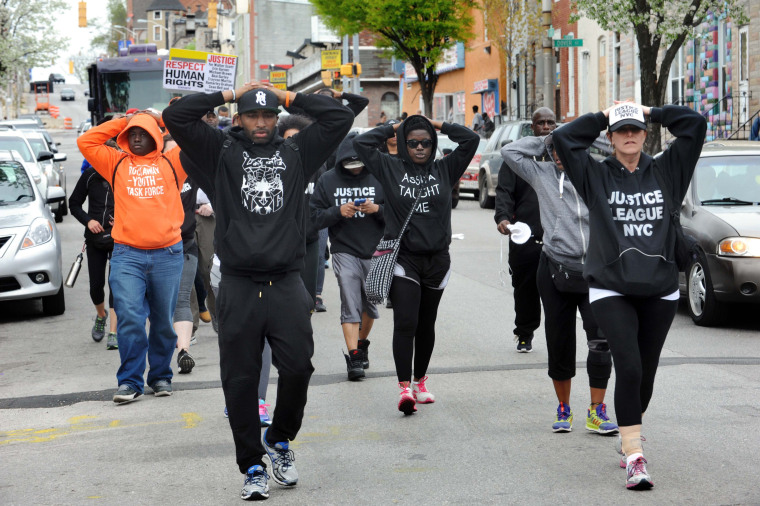 Image: Baltimore protest after death of Freddie Gray