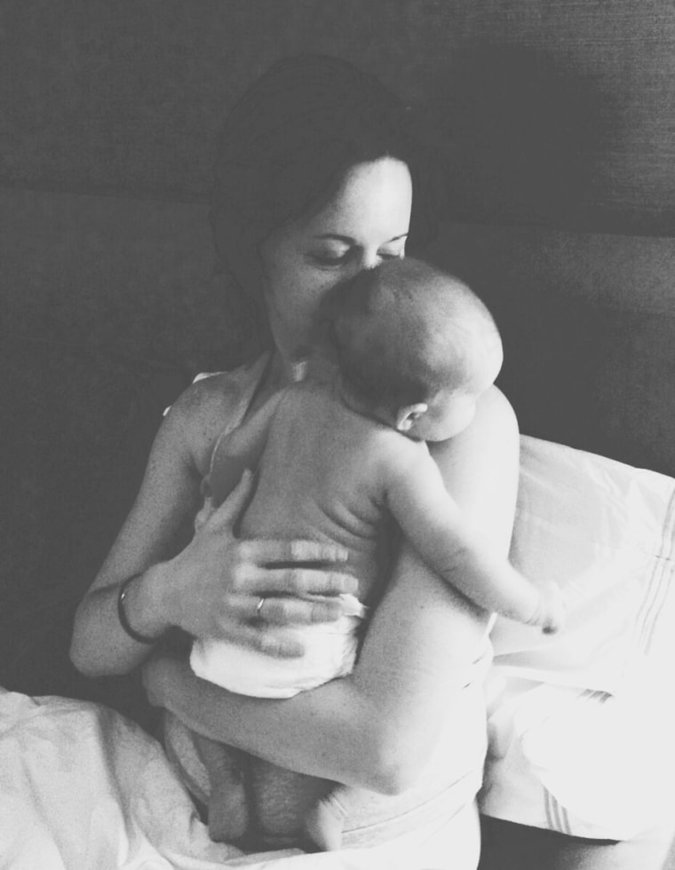 Jenna Wolfe and baby Quinn, enjoying a snuggle.