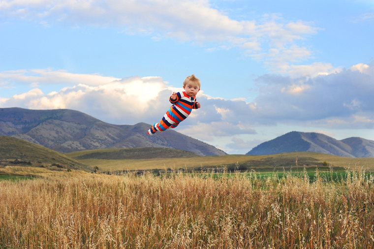 Image: Boy can fly in dad's photo series