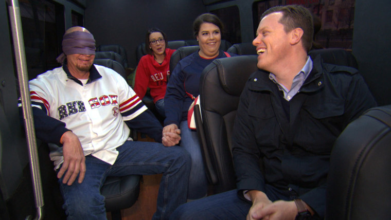 Red Sox fan Brian Peterson and his daughters are joined by TODAY's Willie Geist for a #MakeYourTODAY surprise in Boston