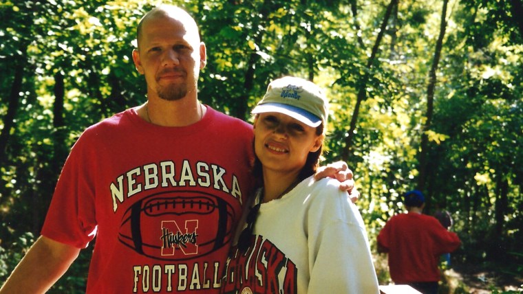 Brian Peterson and his wife Bridget before she passed away after a bout with cervical cancer