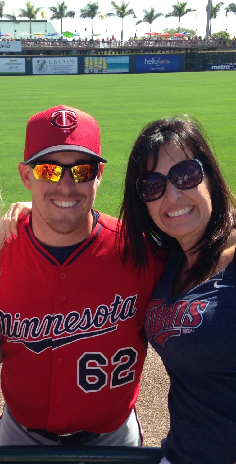 Biggest fan: MLB pitcher J.R. Graham with his mom, Julie.